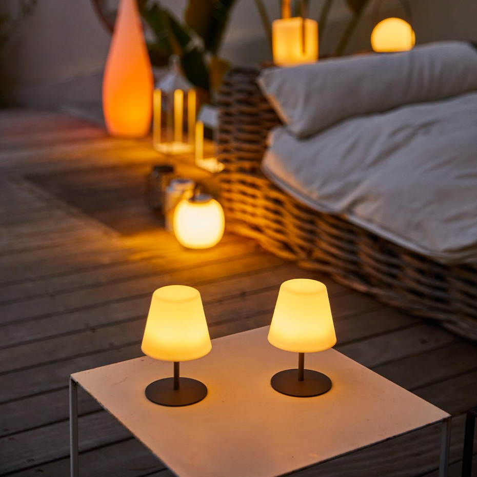 4 Lampes de table sans fil TWINS Sable H16cm
