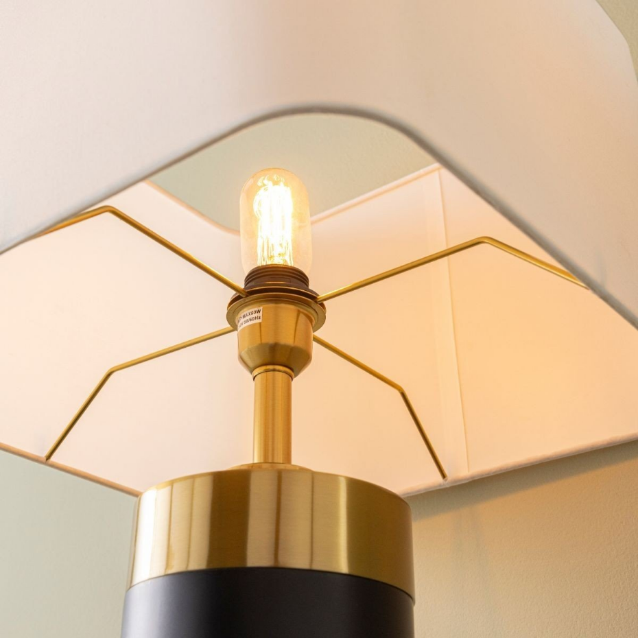 Lampe à poser en métal noir et finition laiton doré H73 cm - VENDOME