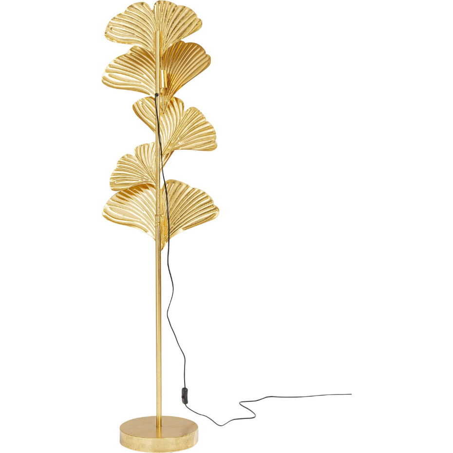 Lampadaire feuilles de ginkgo en acier