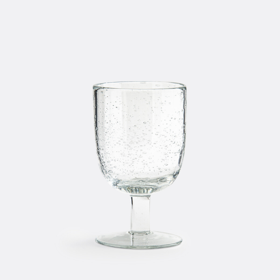 Lot de 6 verres à pied verre bullé, Faraji