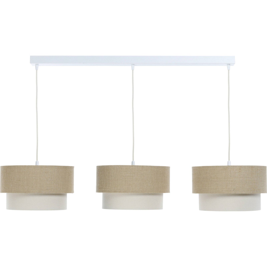 Suspension rectangulaire en jute et lin Boho