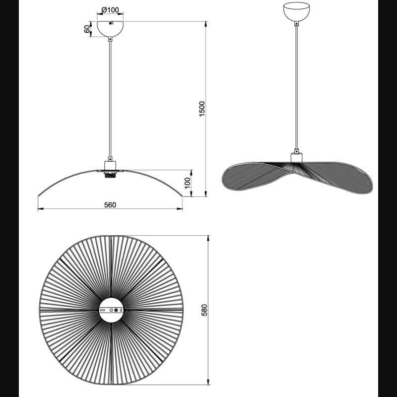 Suspension en papier bohème, D.58 , LAURINE