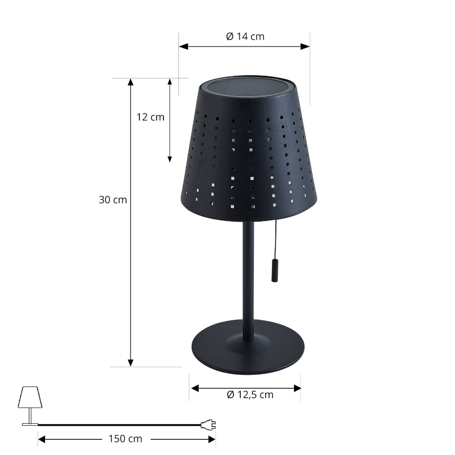 Lampe solaire en métalLED, Hilario