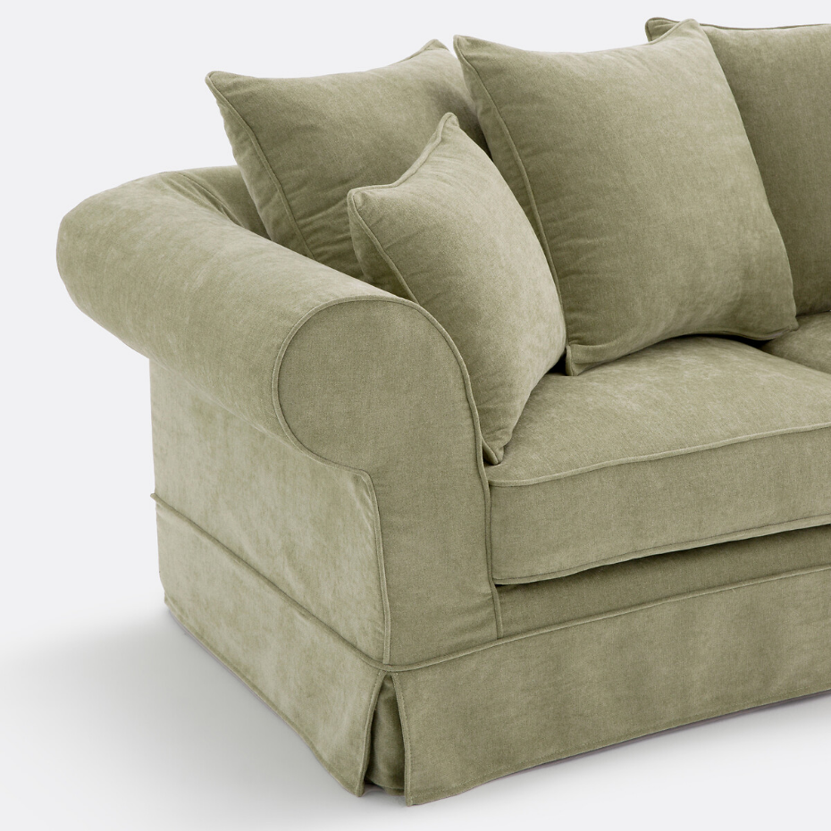 Canapé droit, convertible, 2 ou 3 places, en polyester chiné, ADELIA