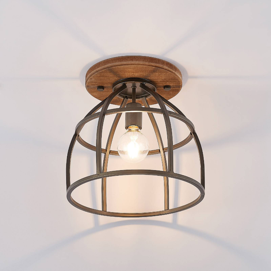 Plafonnier en bois vintage, Rutger