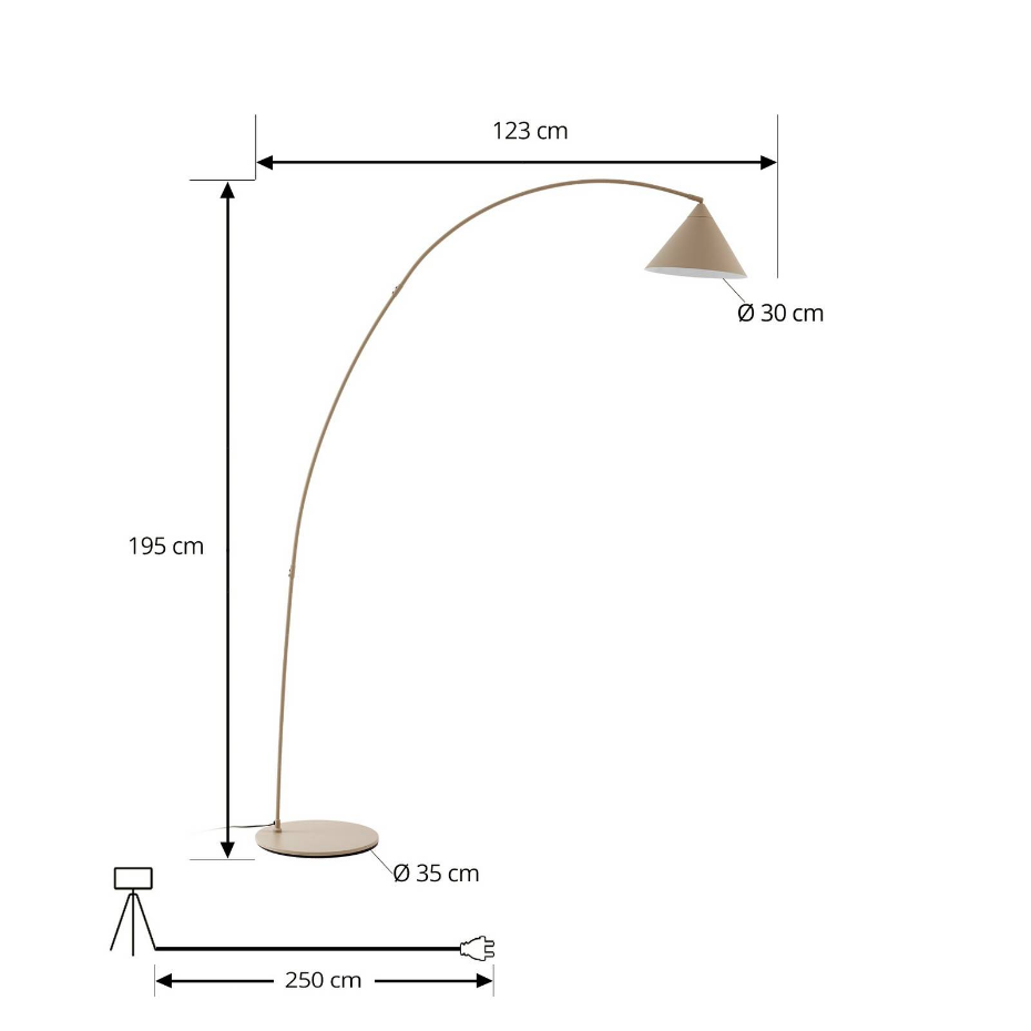 Lampadaire en métal moderne, Triangolo