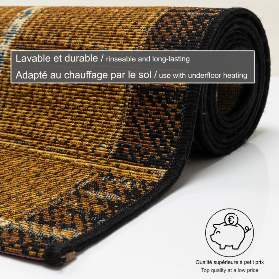 Tapis d'extérieur tissé plat à motifs géométriques - Aurora