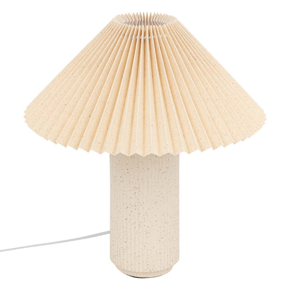 Lampe à poser abat-jour plissé coton TALYA