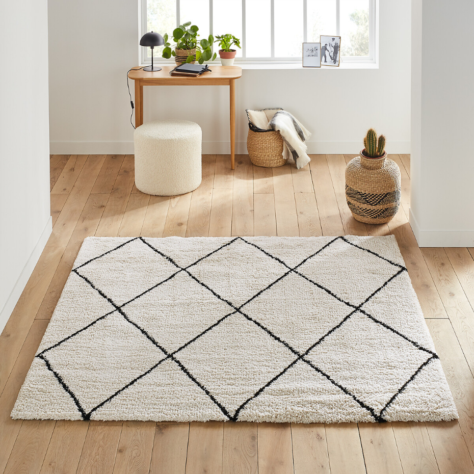 Tapis style berbère forme carrée, Jiraya