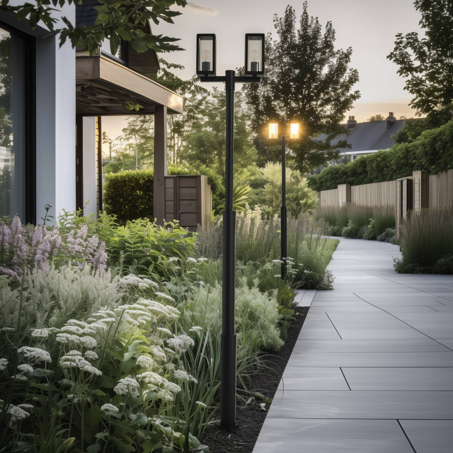 Lampadaire extérieur en aluminium moderne
