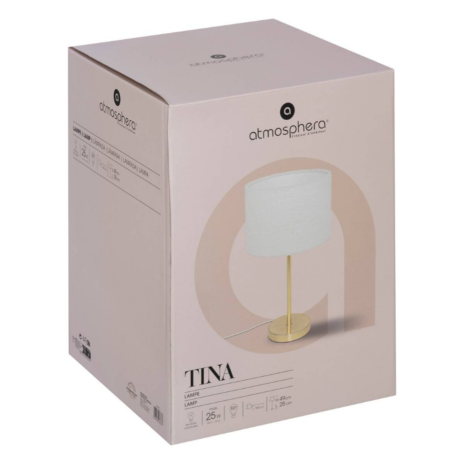 Lampe à poser métal tissu bouclette TINA