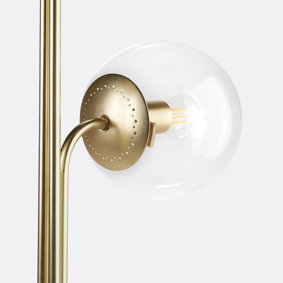 Lampadaire laiton et verre, Moricio