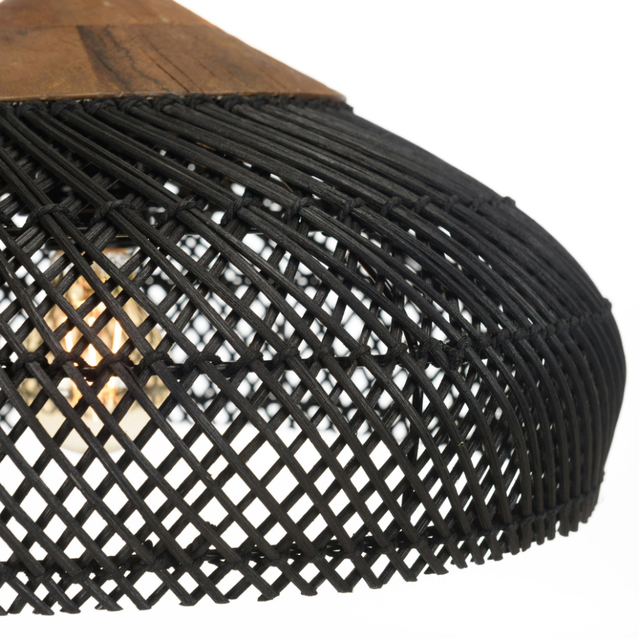 Suspension en rotin et teck 40cm FOLELLI
