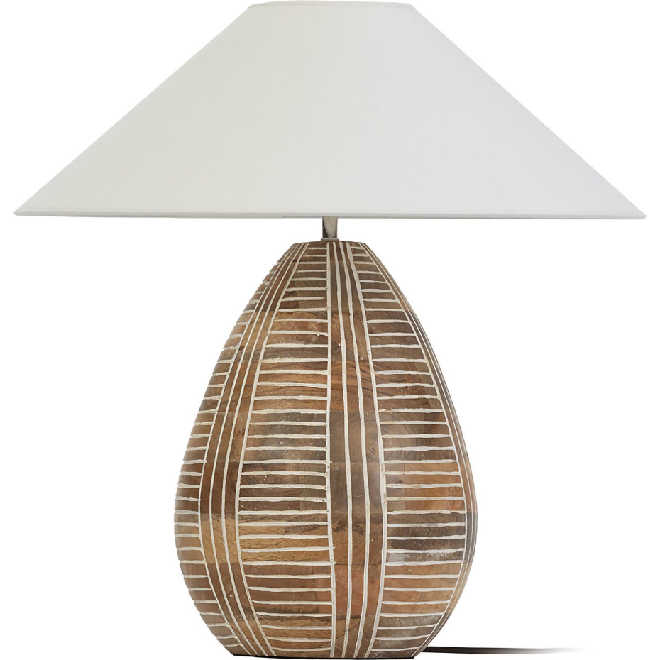 Lampe de table en bois forme organique
