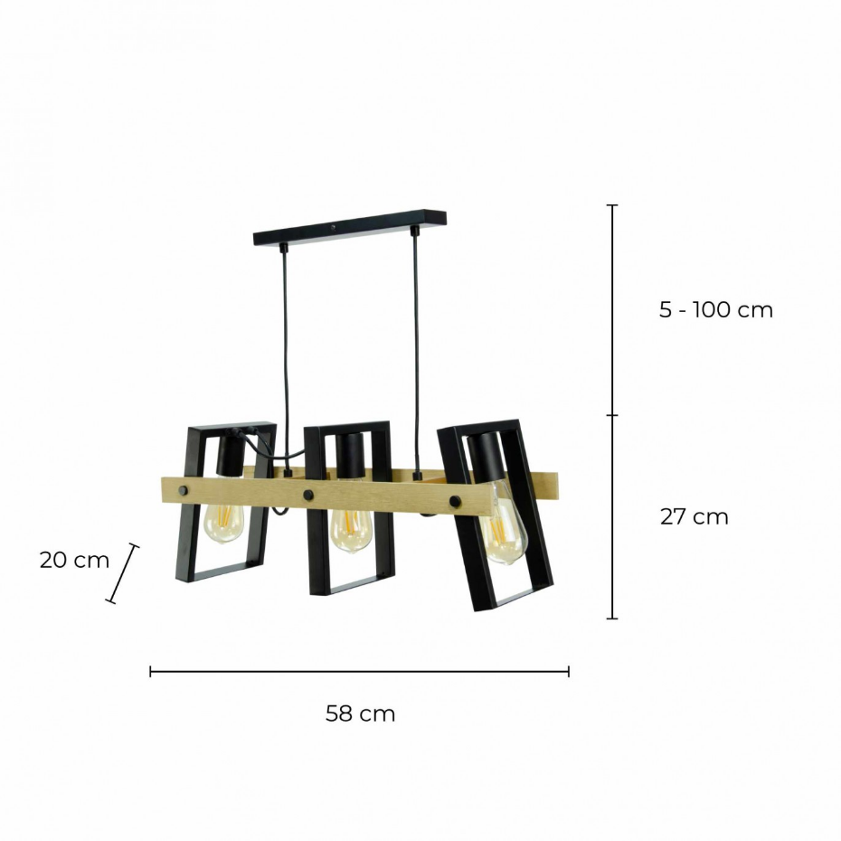 Suspension en bois et métal, Nooli