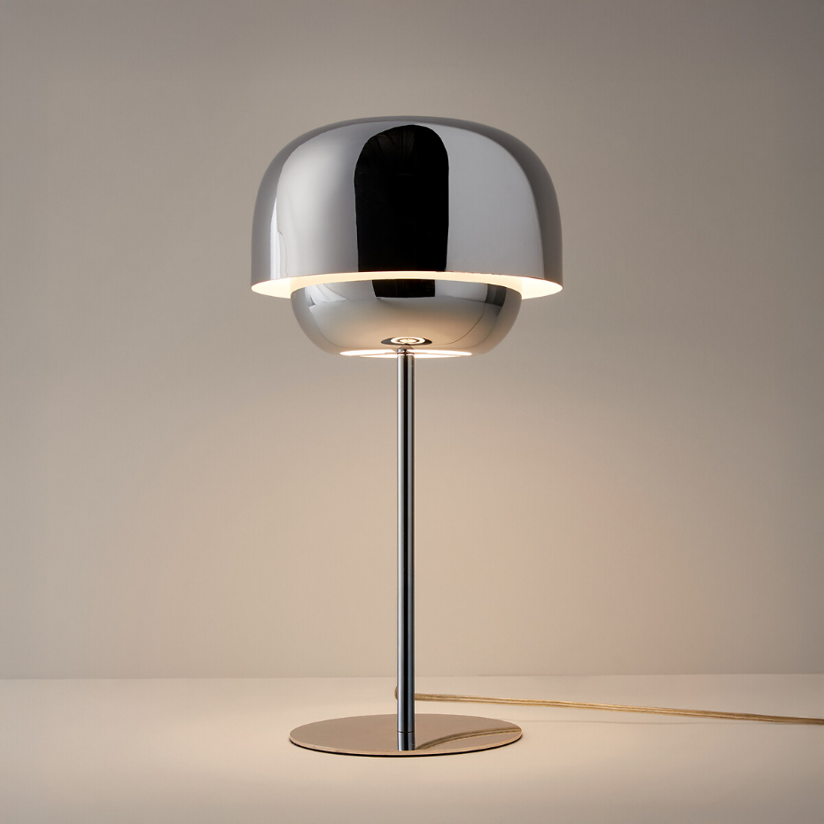 Lampe à poser en métal fer chrome, Kinoko