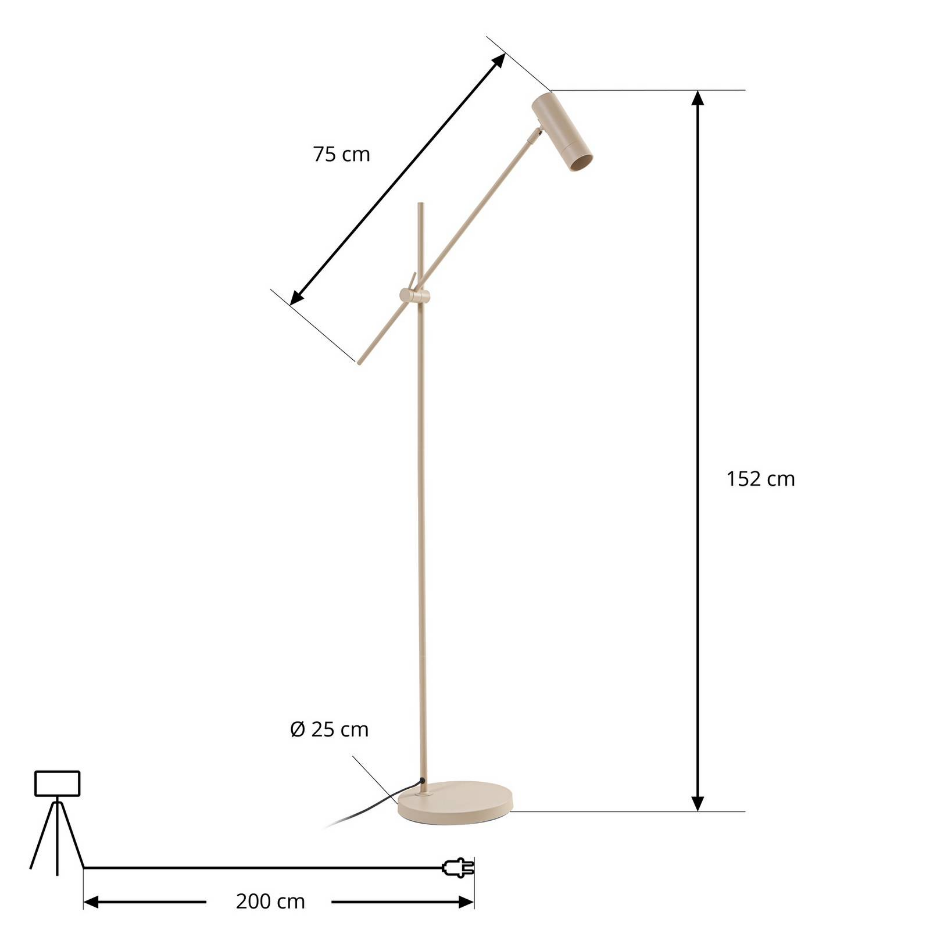 Lampadaire en métal scandinave, Vilo