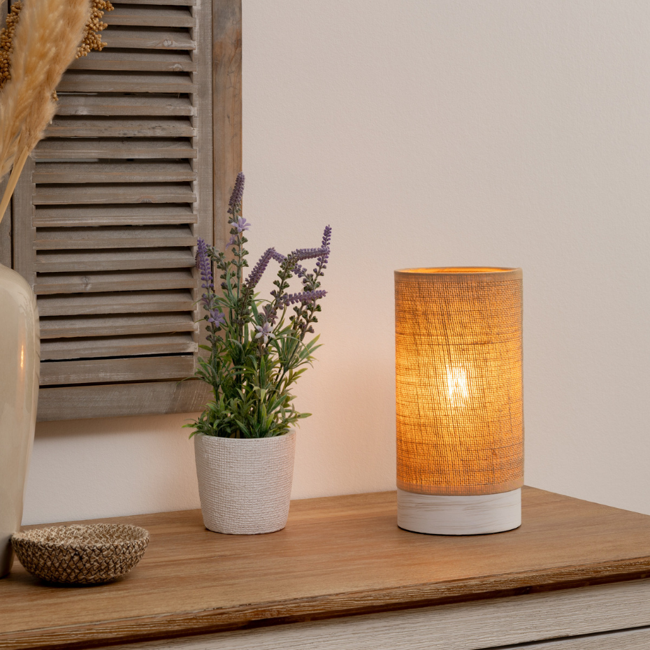 Lampe pin et lin style naturel ELVA