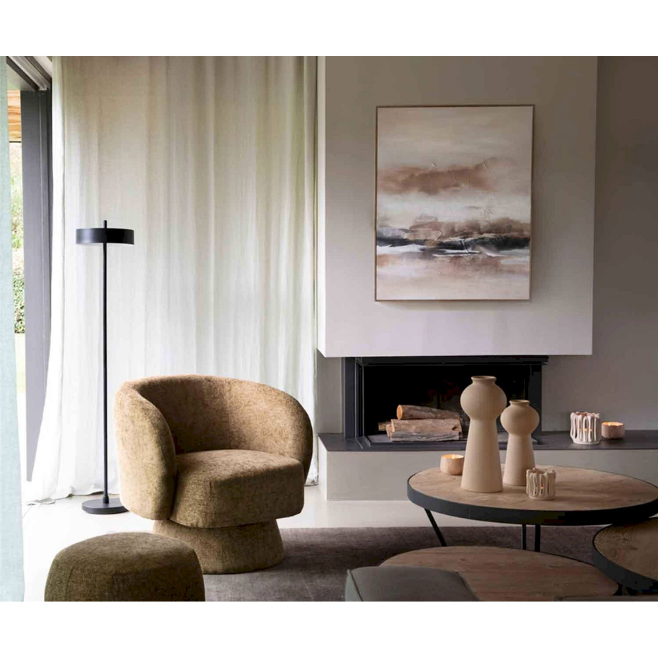 Lampadaire sur pied en métal forme ronde
