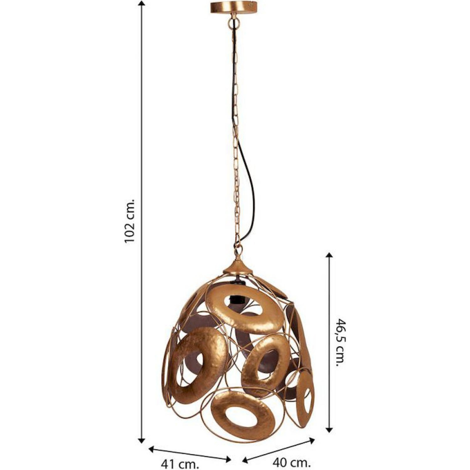 Suspension en fer doré forme organique style vintage