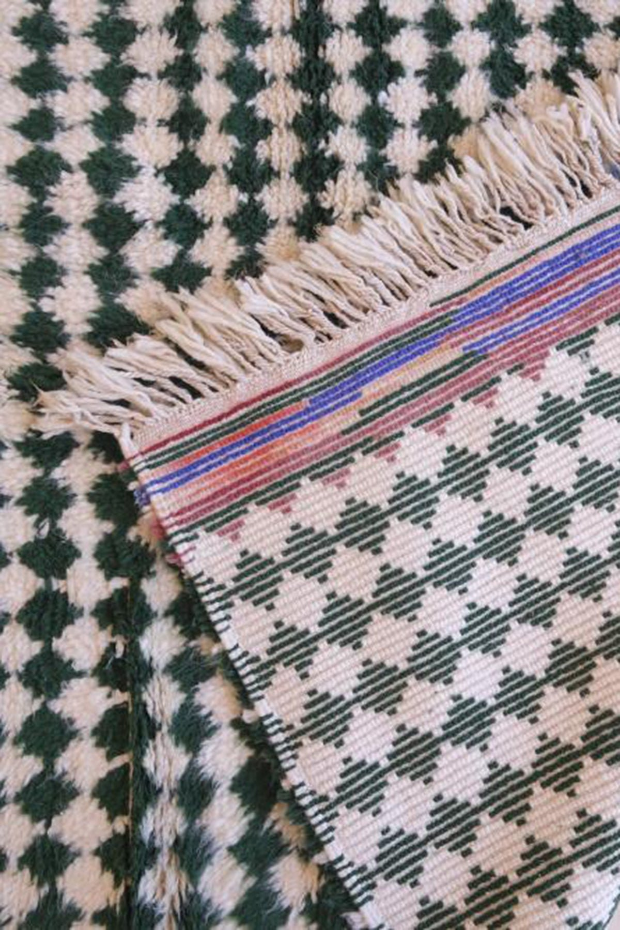 Tapis berbère à carreaux coloré pure laine - tapis sur mesure