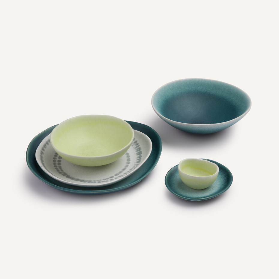Set de 4 petites assiettes en grès, Ritual