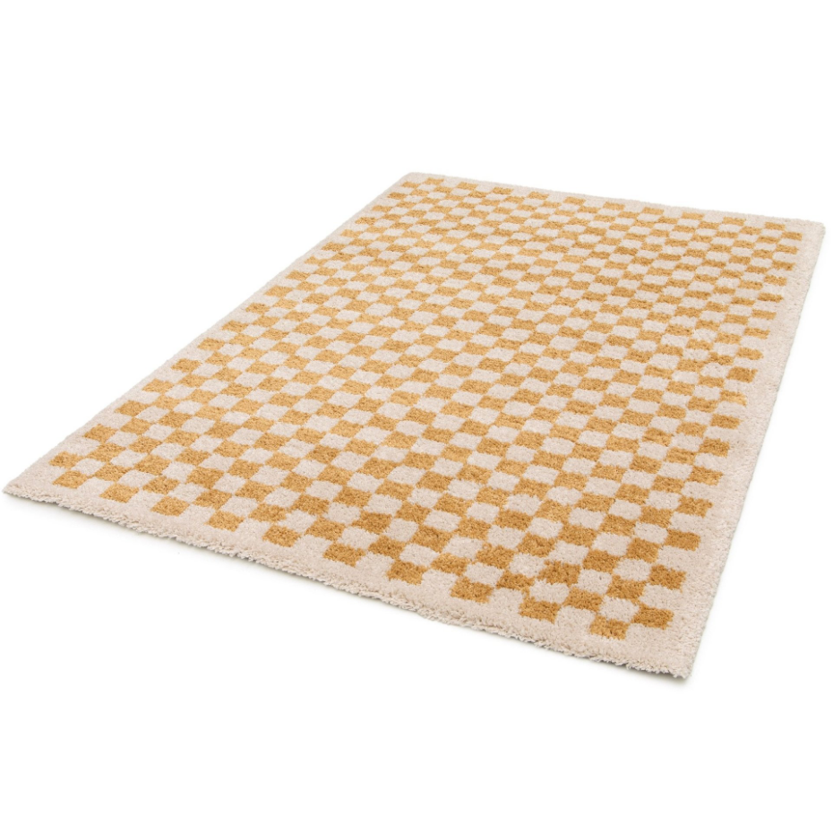 Tapis damier poils longs doux et volumineux CHECKERS
