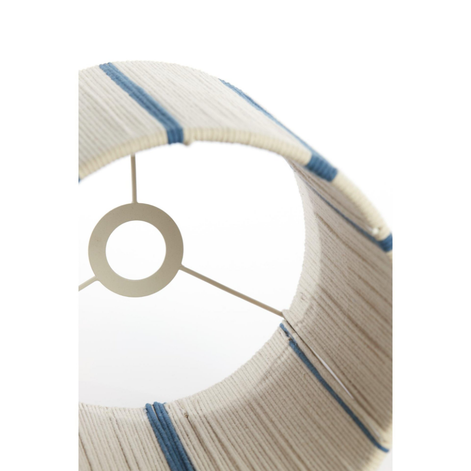 Abat-jour Tube - Medan - Ø25 Cm - Crème Et Bleu
