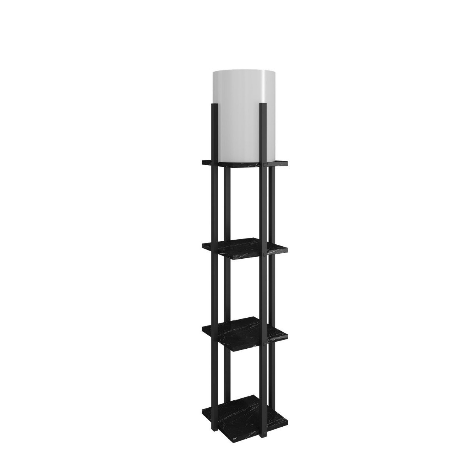 Lampe avec 3 étagères carrées H135 cm - NORA