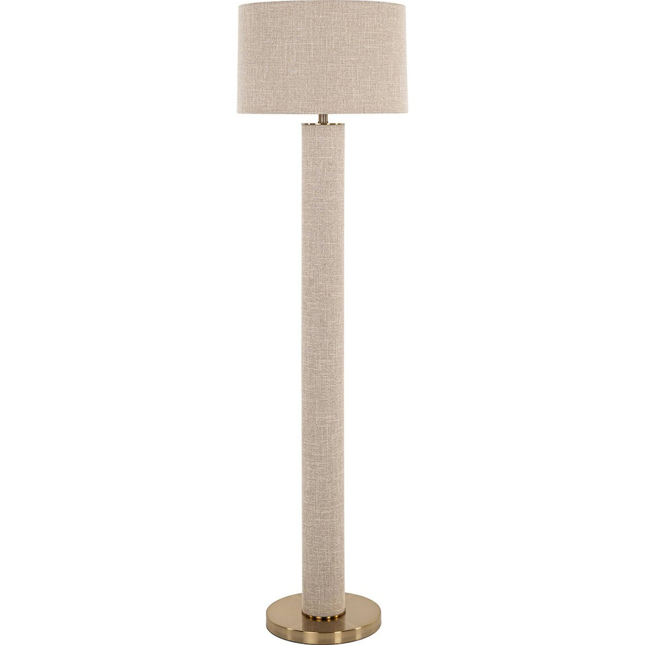 Lampadaire en tissu et métal forme ronde