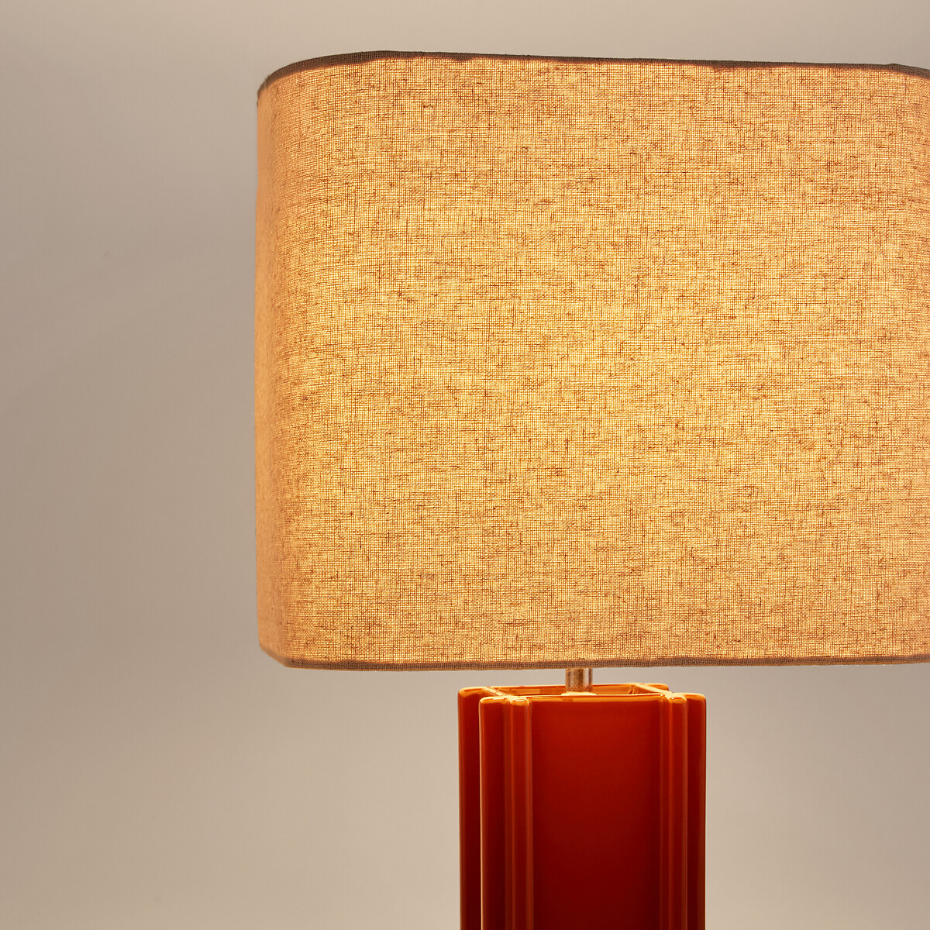 Lampe à poser en céramique et lin, BIMO