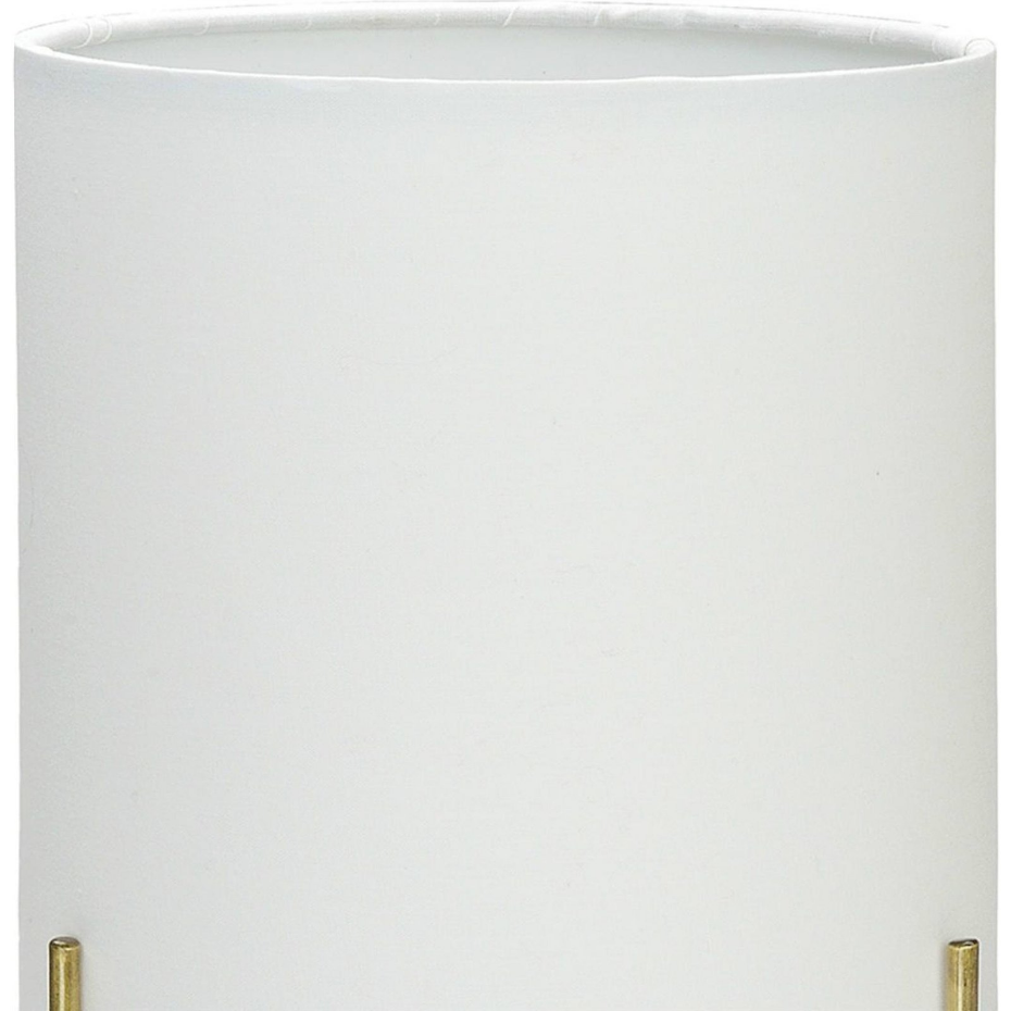 Lampe de table ronde en fer et tissu