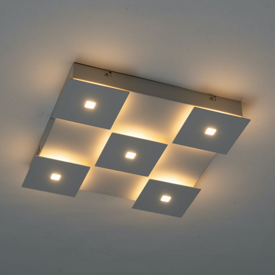 Plafonnier LED carré blanc mat - NOVA
