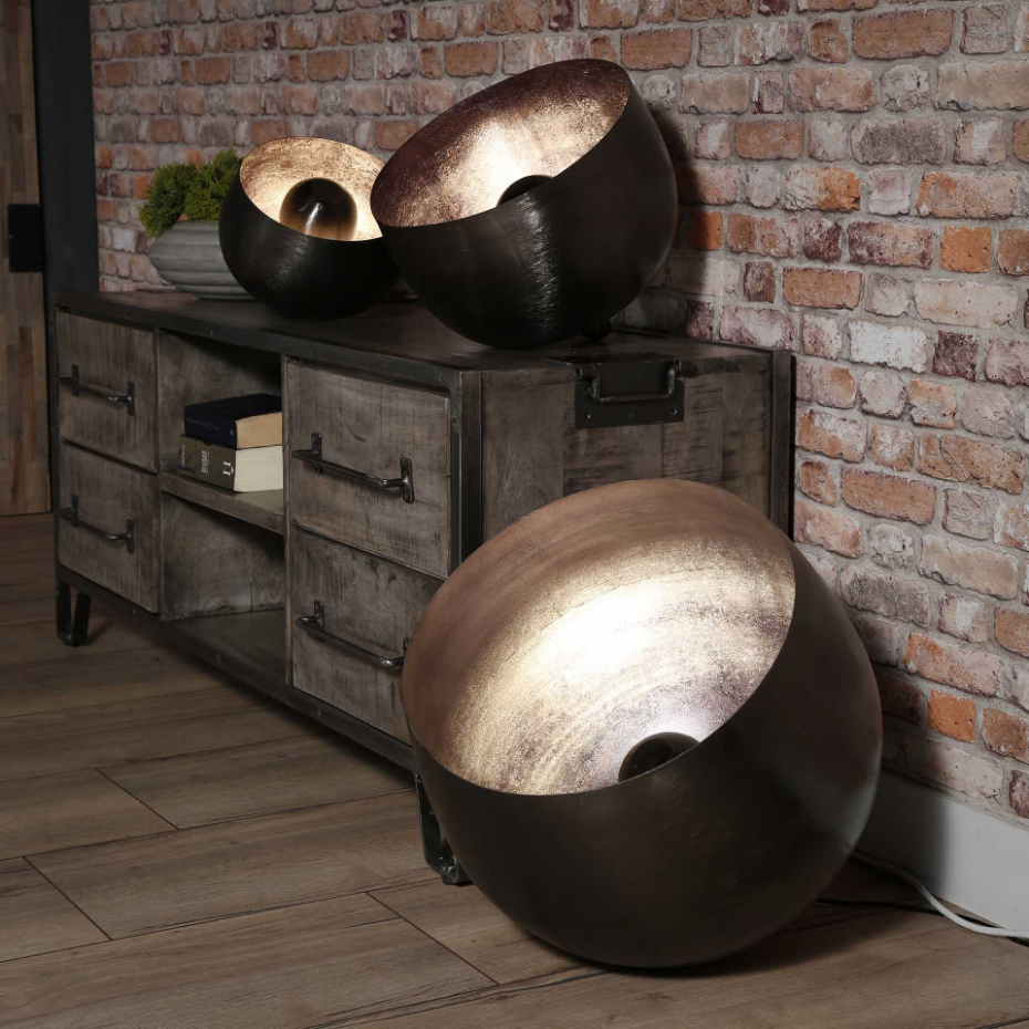 Lampe à poser industrielle cloche noire XL TRIBECA