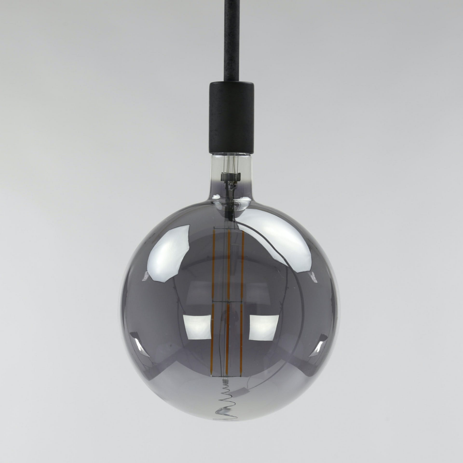 Ampoule globe 20 cm gris fumé LED filament (E27)