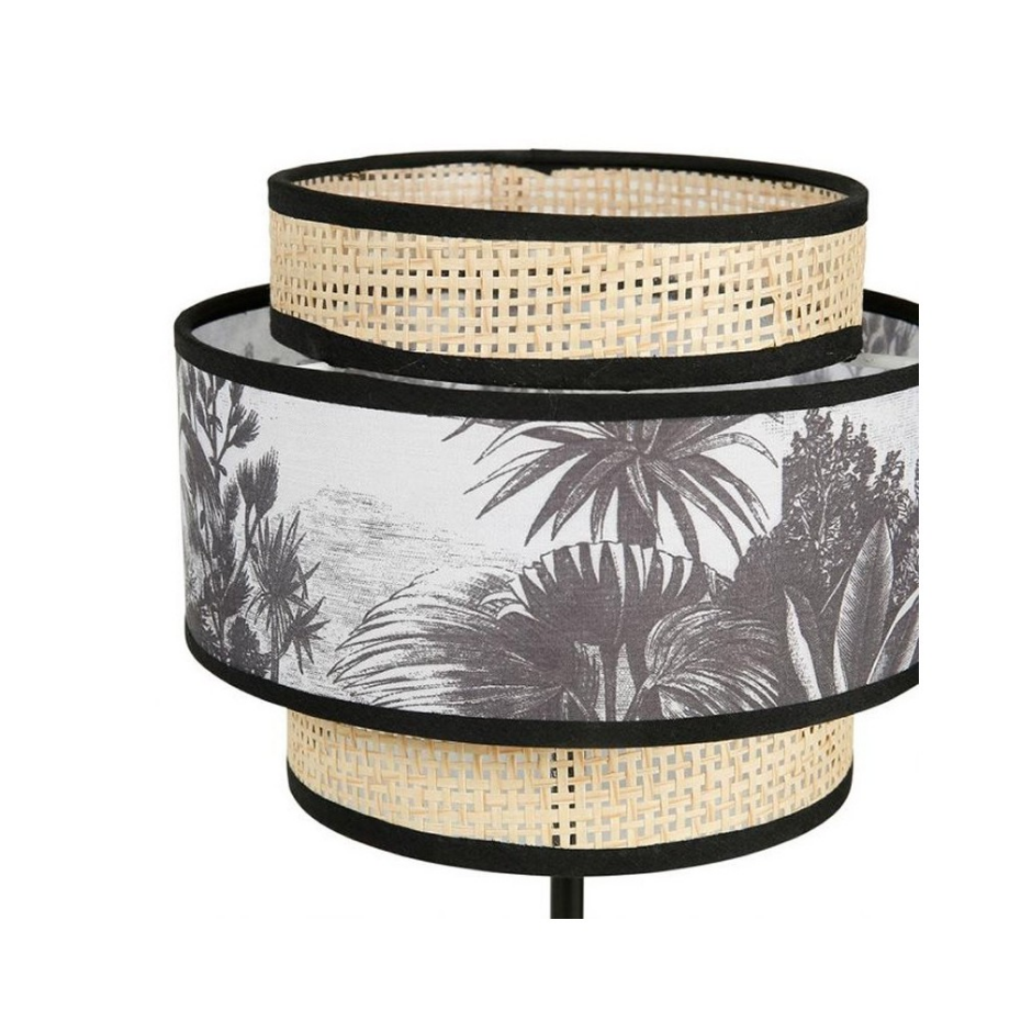 Lampe abat-jour papier rotin 3 niveaux ombrage