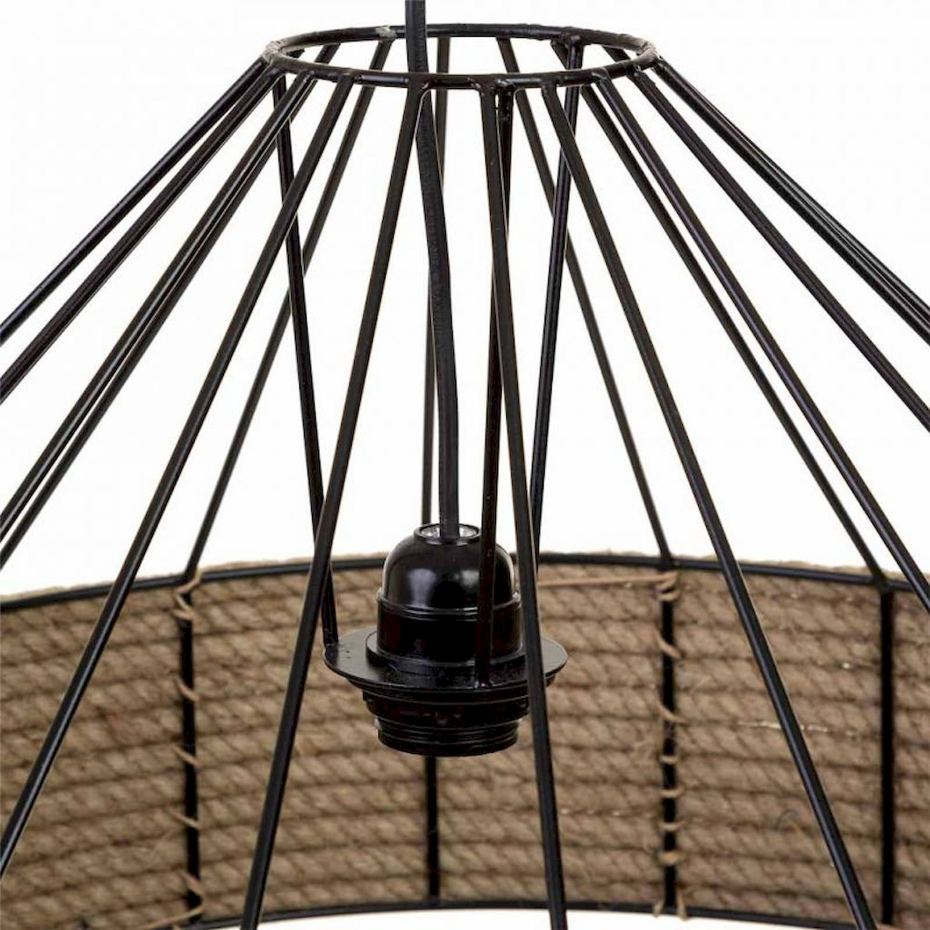 Suspension ronde en corde et métal