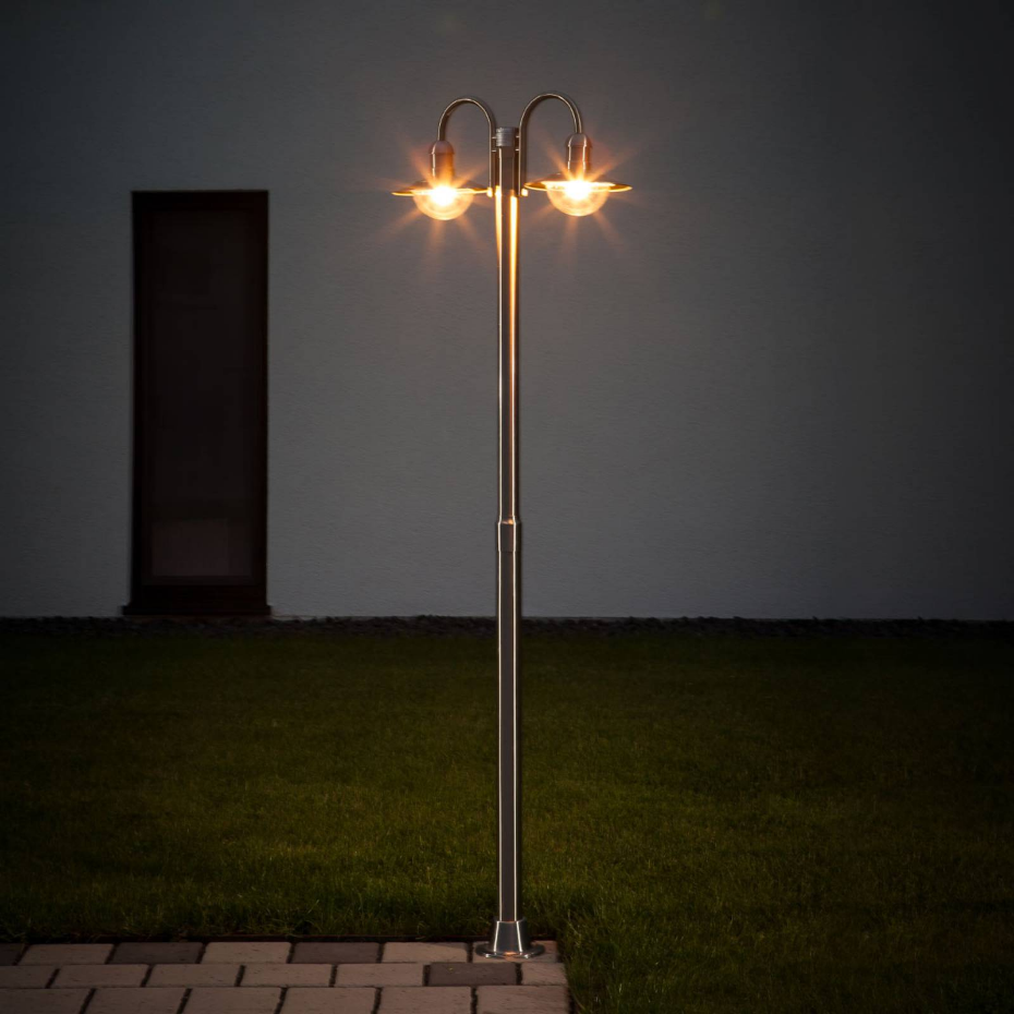 Lampadaire extérieur en inox moderne, Damion