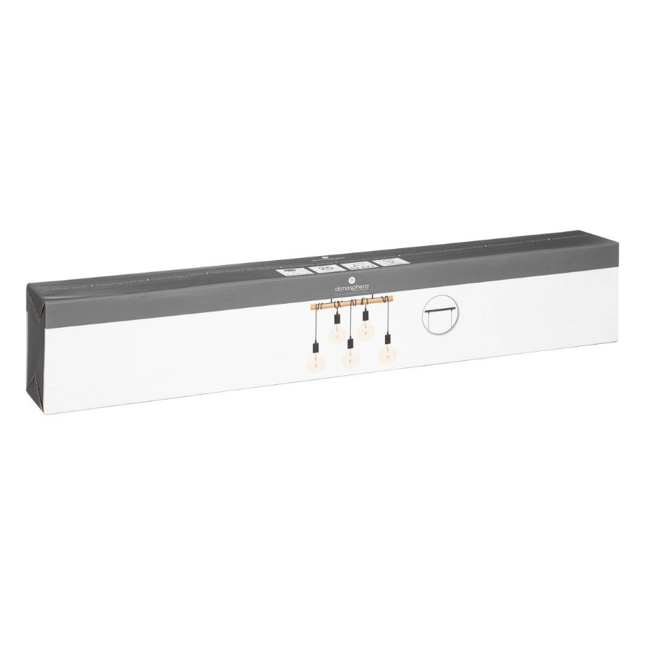 Suspension bois métal 5 lampes JAKE