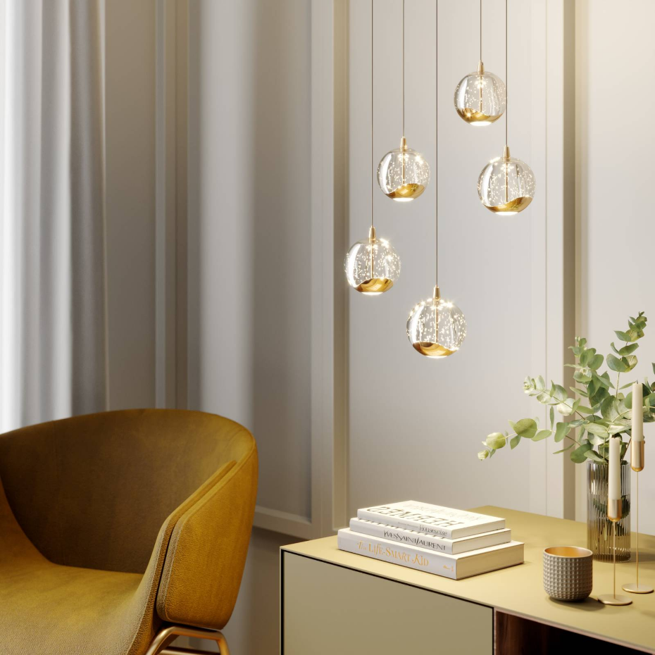 Suspension en verre moderneLED, Hayley