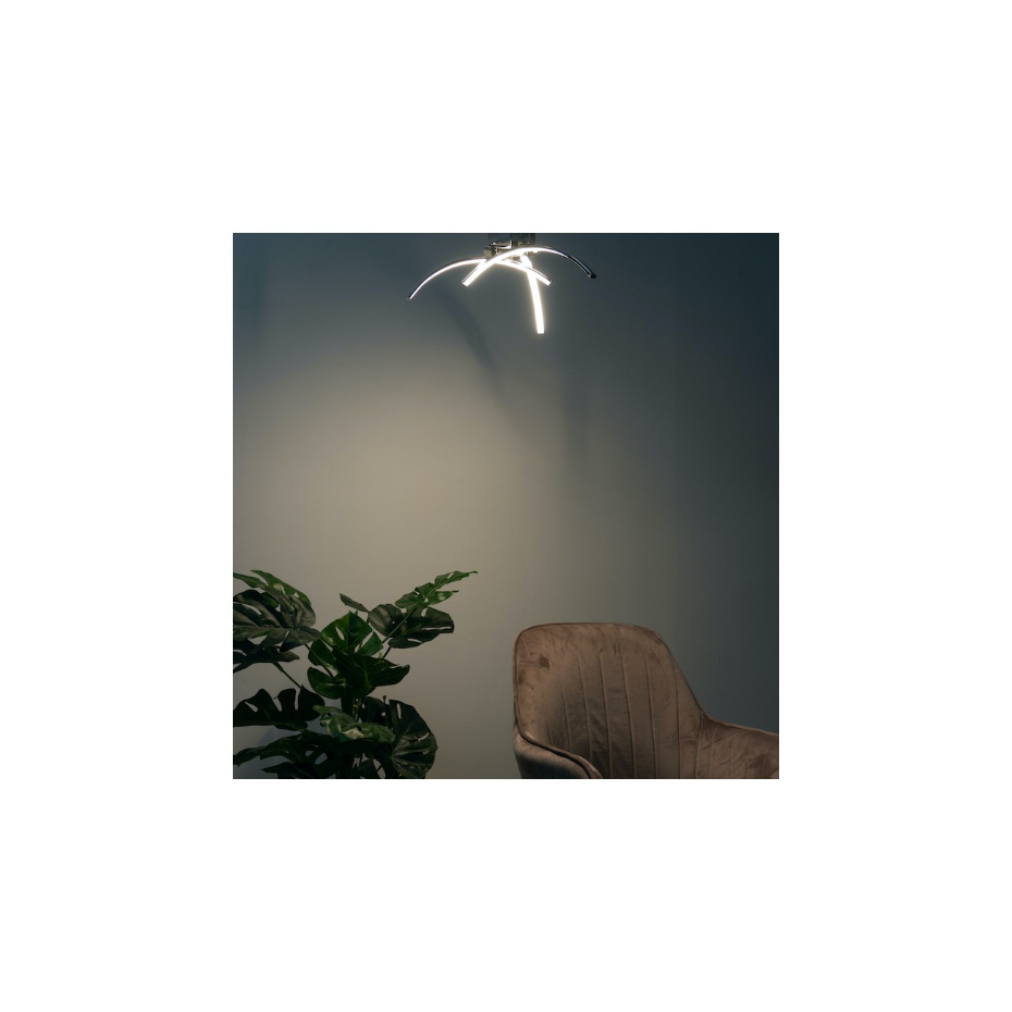 Plafonnier LED 3 bras chromés - OVA
