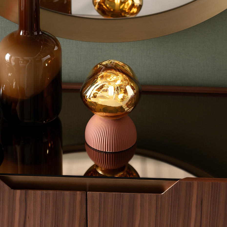 Lampe en verre et plâtre, MAGIC BALL
