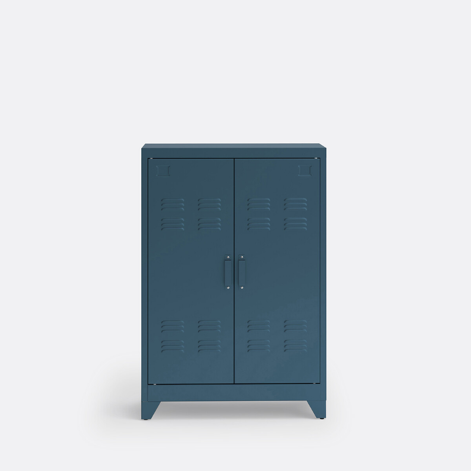 Armoire basse 2 portes en métal acier, Hiba