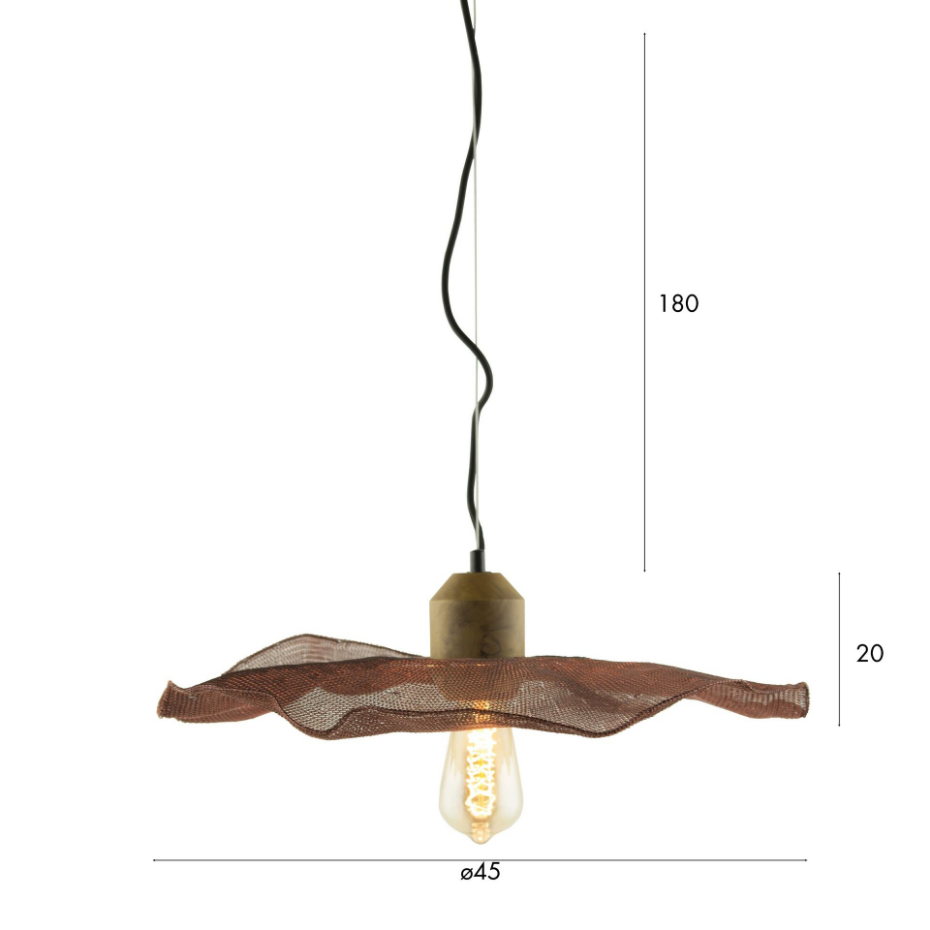 Suspension en cuivre crochetée à la main