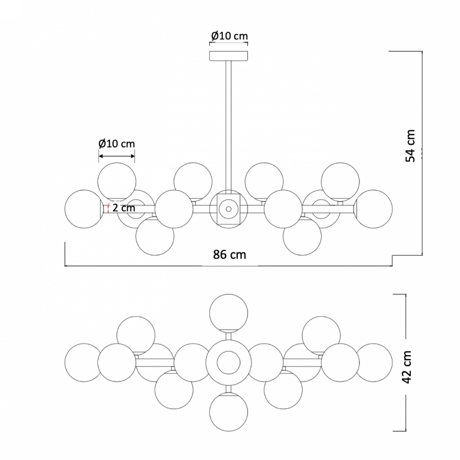 Suspension dorée dimmable - OSSANA