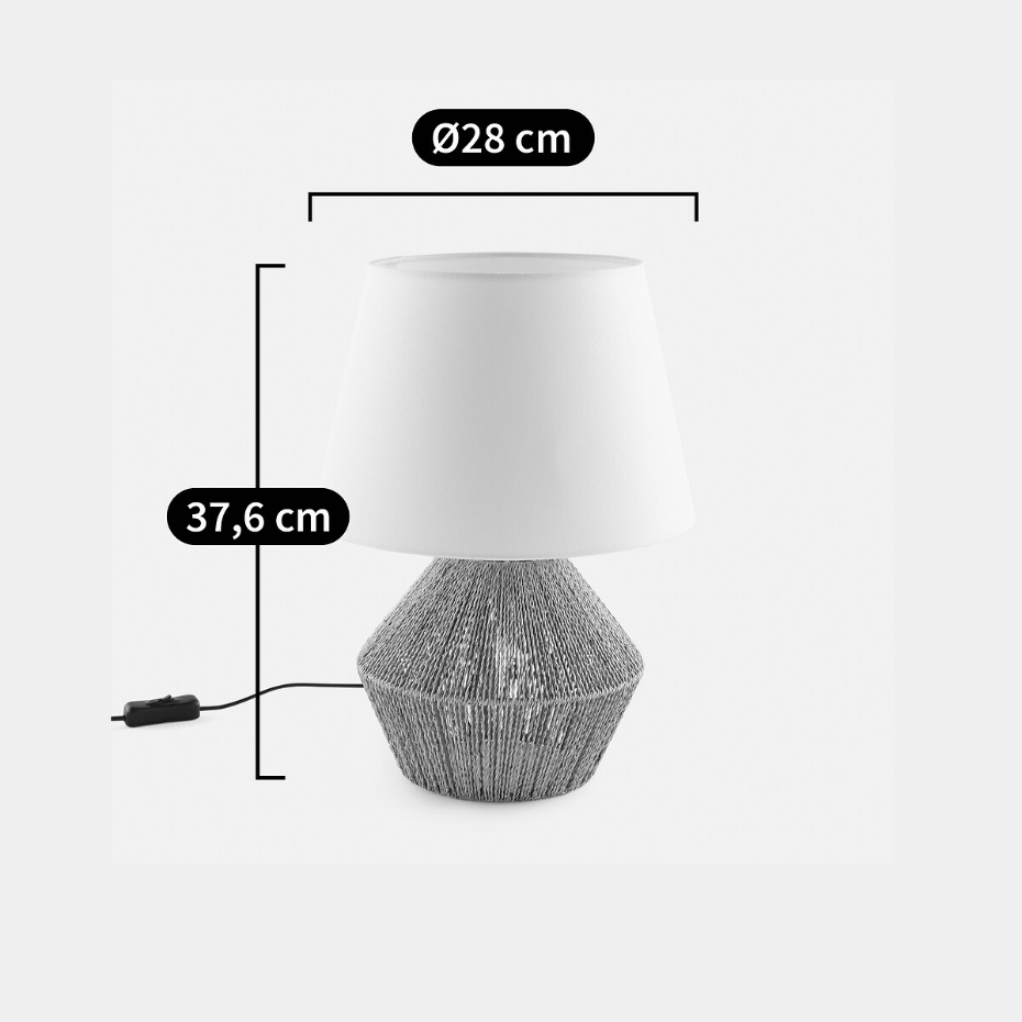 Lampe à poser chanvre et lin, Yaku