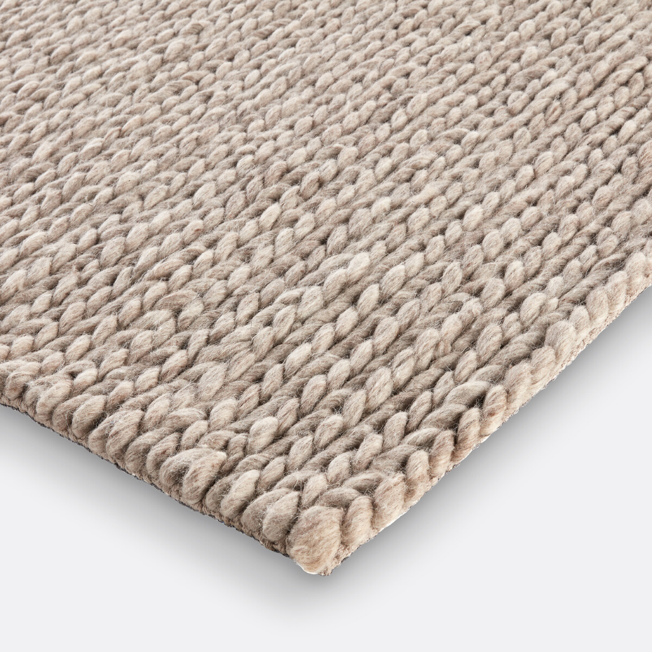 Tapis laine effet tricot forme carrée, Diano