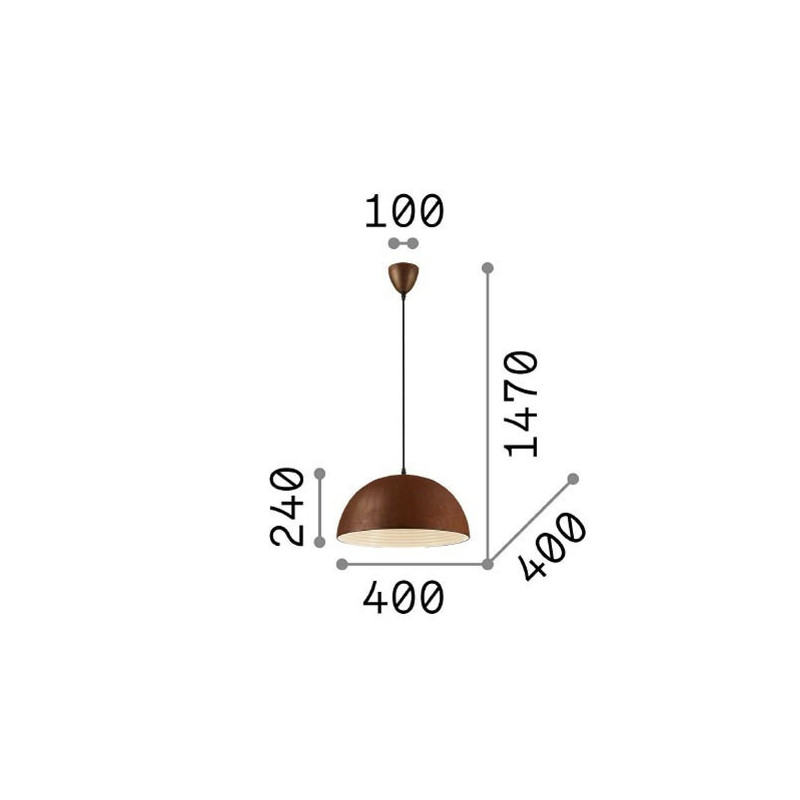 Suspension Folk En Métal Marron Diamètre 40