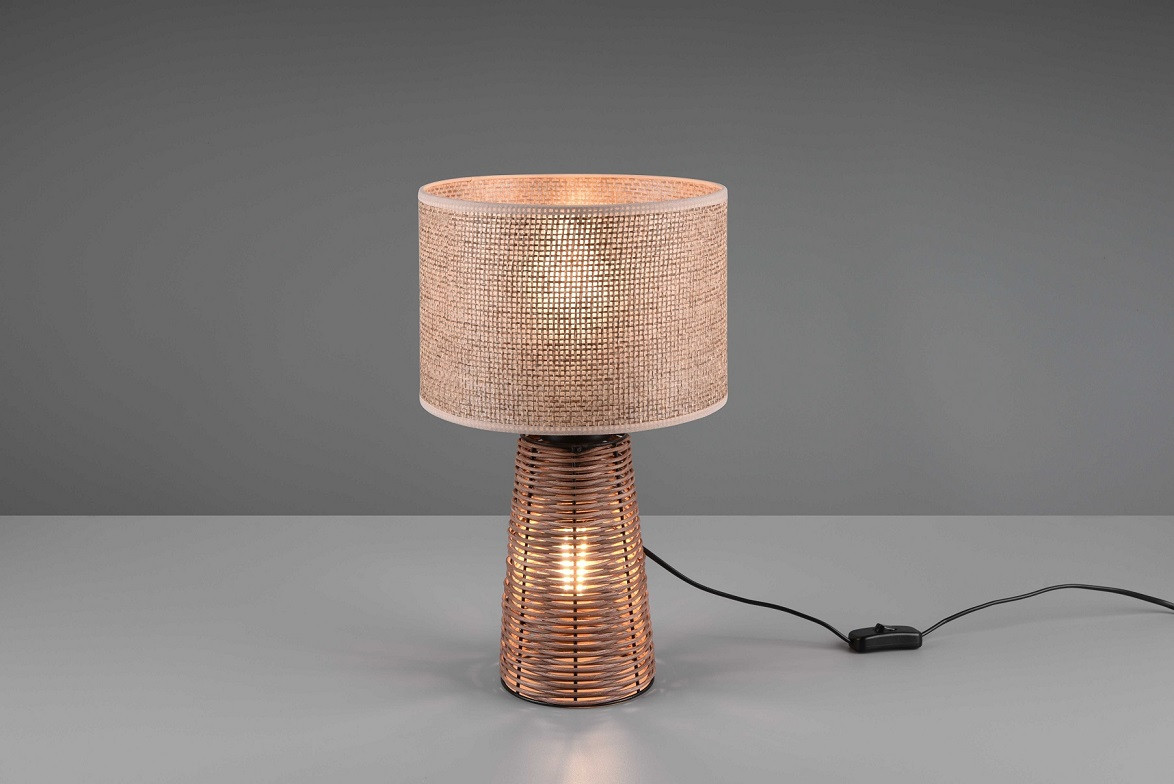 Lampe design en rotin ethnique, STRAW