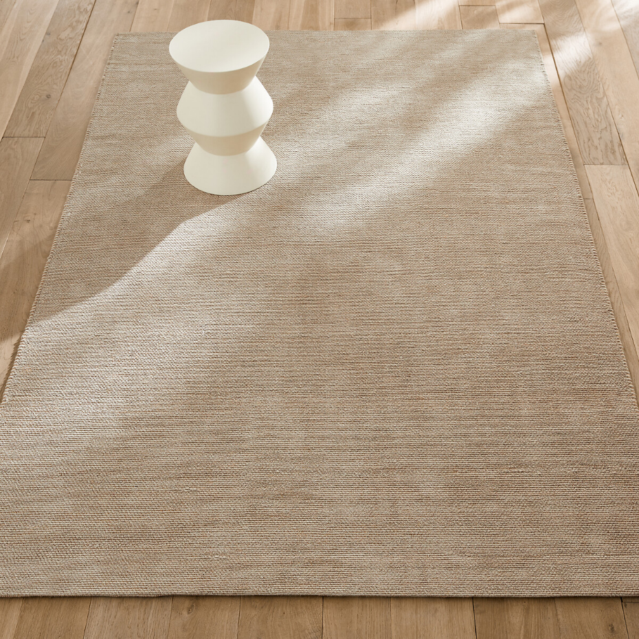Tapis tissé main, coton et jute, Yesit